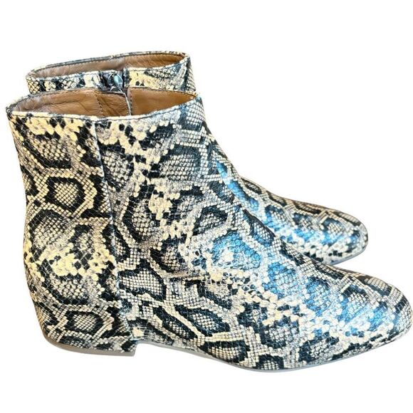 Aquatalia Ulyssa Snakeskin Leather Waterproof Slip On Ankle Boot NWOT Sz 8 - Picture 3 of 7